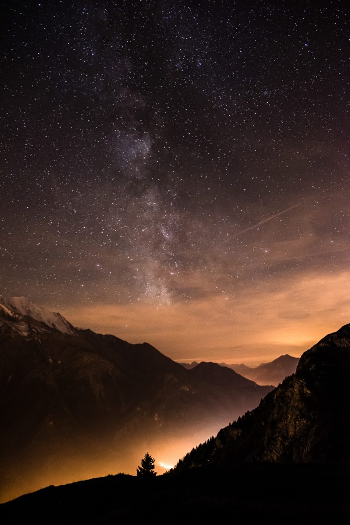 Astrophotography above the Mont Blanc, Chamonix, France