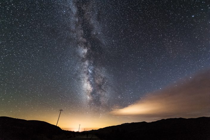 Astrophotography near Stovepipe Wells, Death Valley desert, California, USA
