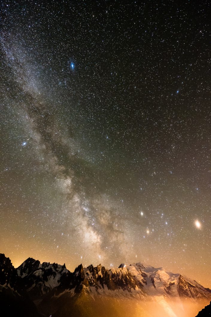 Astrophotography above the Mont Blanc, Chamonix, France