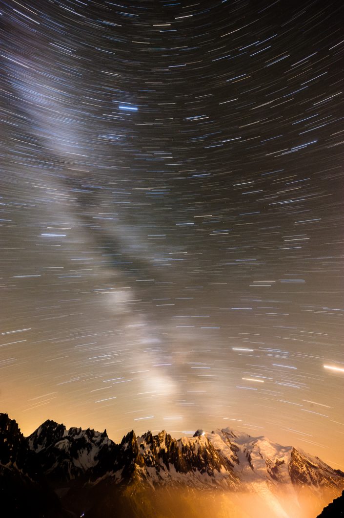 Astrophotography above the Mont Blanc, Chamonix, France