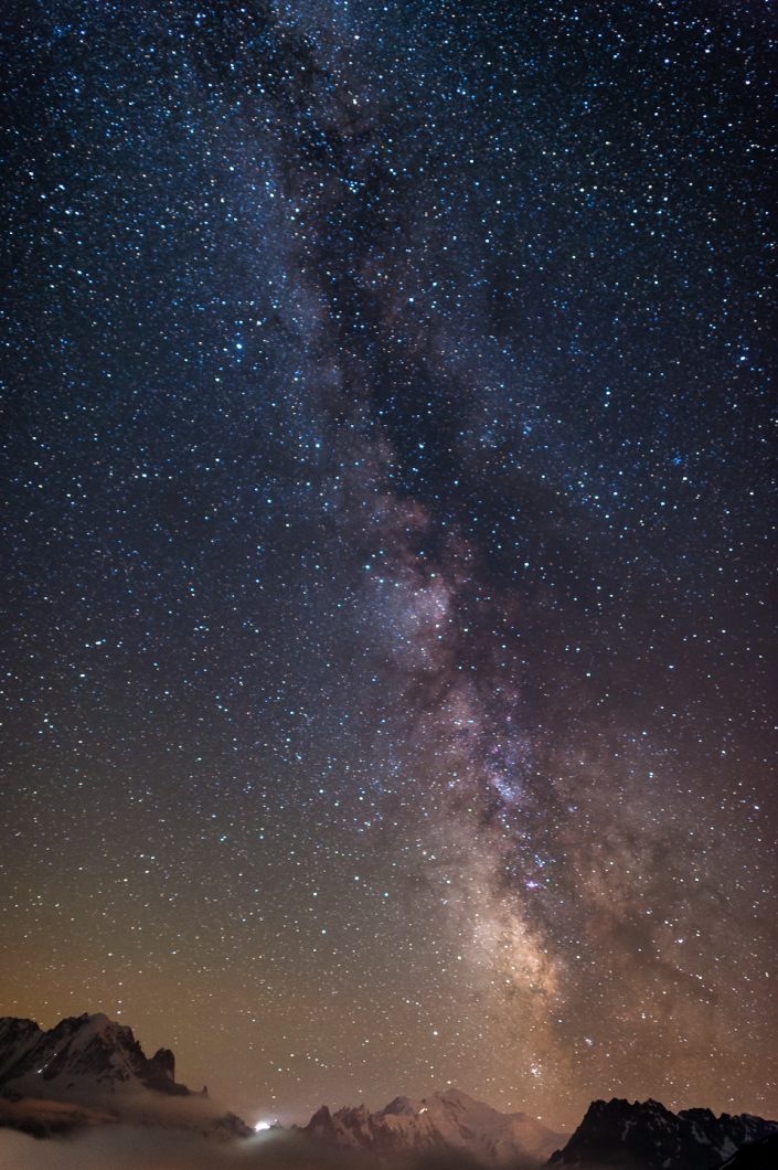 Astrophotography above the Mont Blanc, Chamonix, France