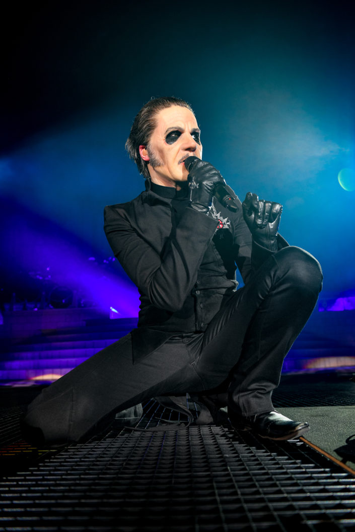 Ghost is seen on stage in Lyon in 2019