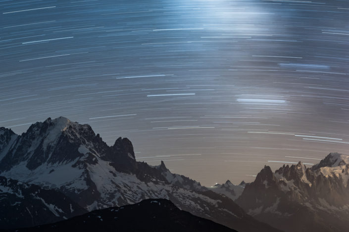 Milky Way over the Mont Blanc and Chamonix