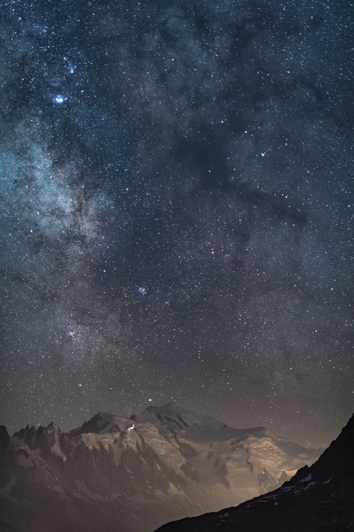 Milky Way over the Mont Blanc and Chamonix