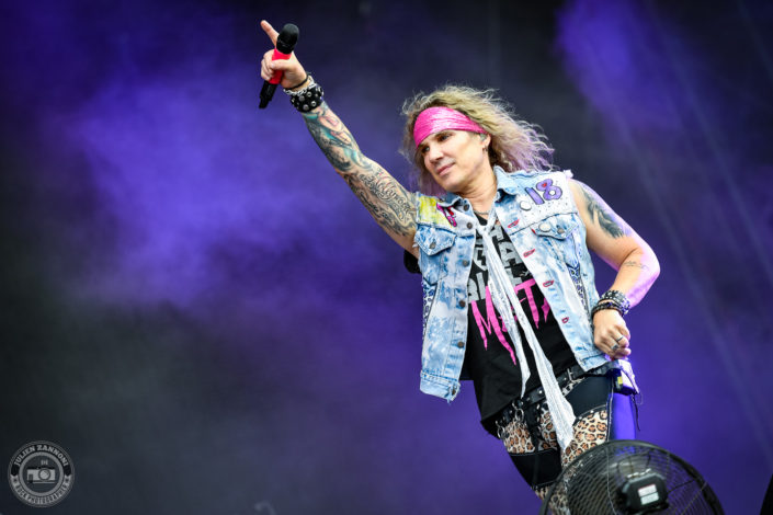 Steel Panther is seen on stage during Wacken Open Air 2018 (Germany)