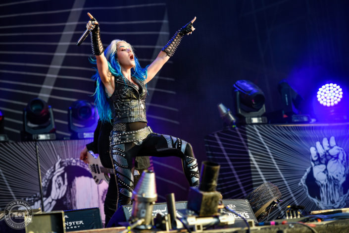 Arch Enemy is seen on stage during Wacken Open Air 2018 (Germany)