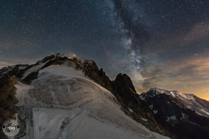 Milky Way over the Mont Blanc and Chamonix