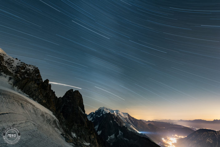 Milky Way over the Mont Blanc and Chamonix