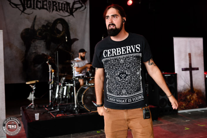 Voice of Ruin is seen in backstage during Rock Altitude Festival 2018 (Switzerland)