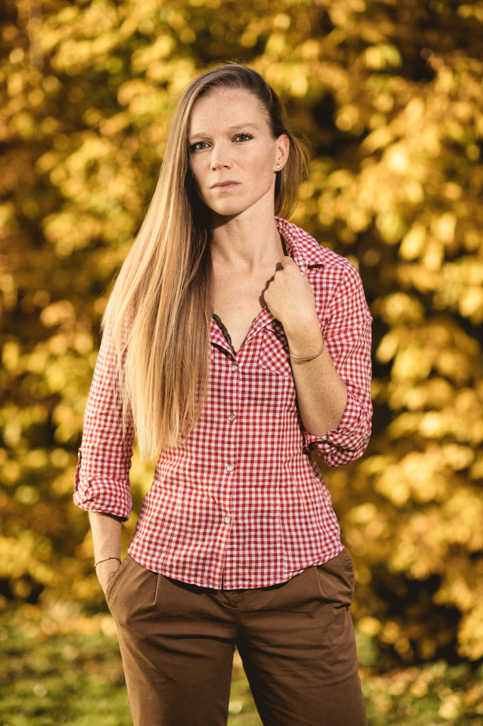 Portrait de la mannequin Sophie Moiret pris à Chamonix en automne